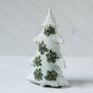 Vintage porcelain glitter white Christmas tree decor